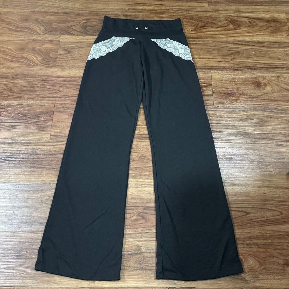 Bleu Clair Claire Leggings Wide Leg Pants Black Stretch Women's Size Small